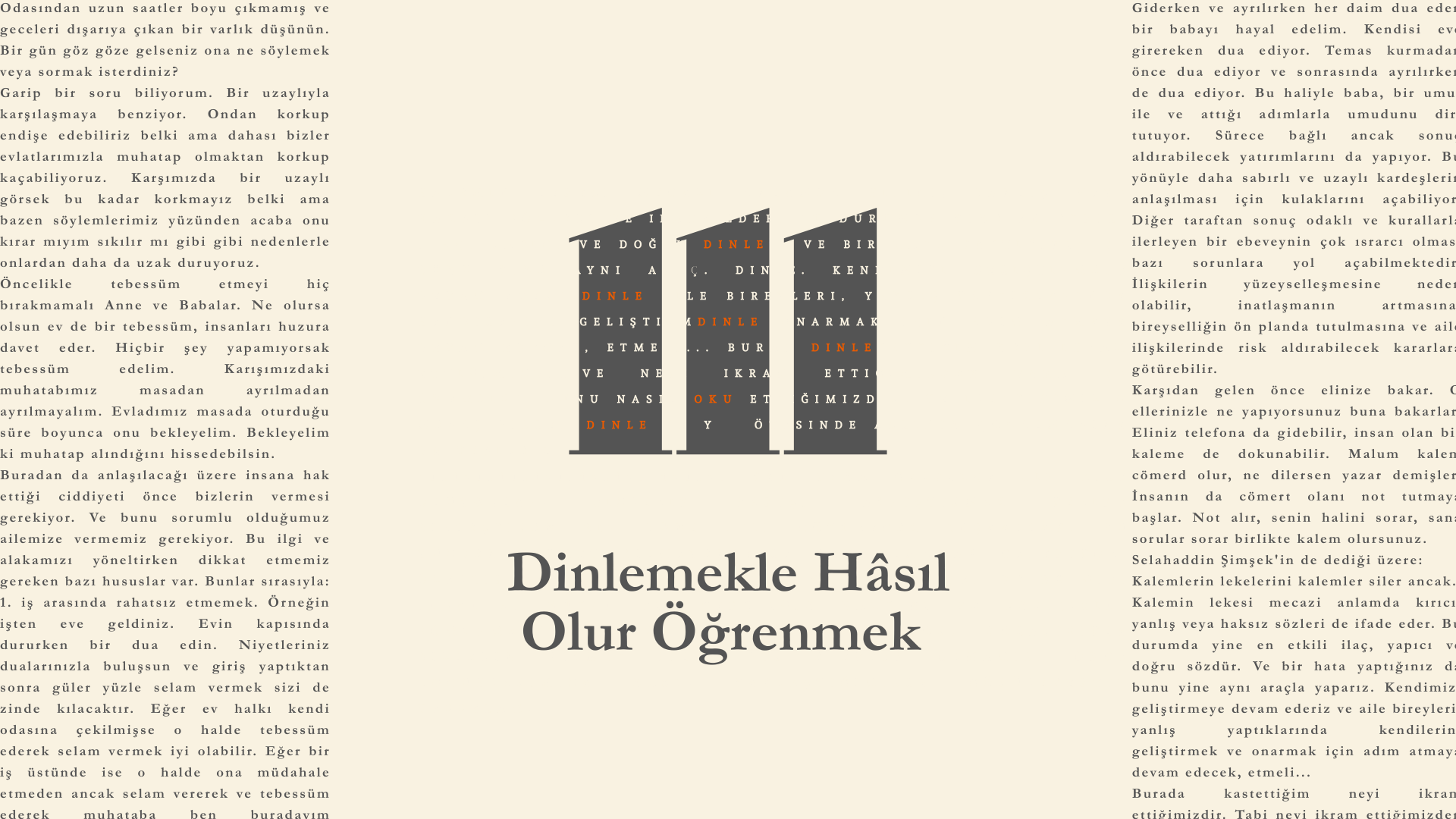 Aile içinde benden biz e yolculuk serisi (3/4) Dinlemekle Hâsıl Olur Öğrenmek