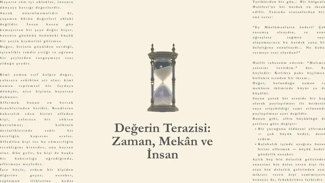 Değerin Terazisi: Zaman, Mekân ve İnsan